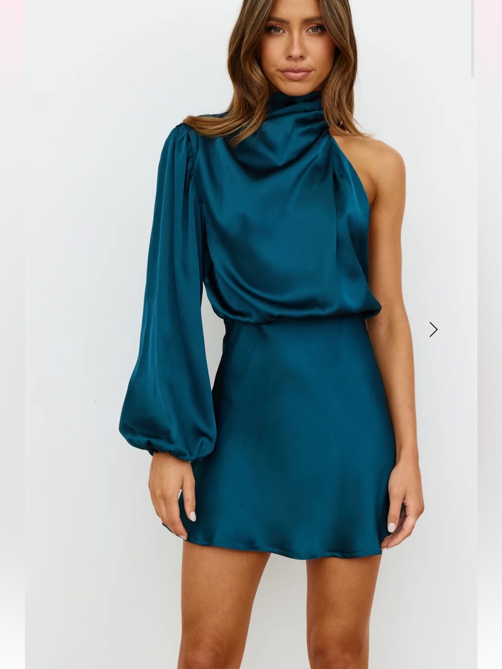 Hello Molly meet tonight one sleeve dress satin
